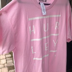 Hurley light pink and white cute tshirt